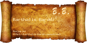 Barthalis Bardó névjegykártya